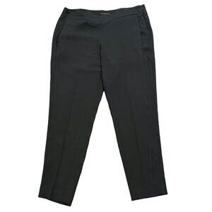 Theory‎ Timba Madera Tapered Leg Flat Front Dark Navy Blue Pant Trousers Size 12